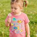 RAISEVERN Girls Clothes Cute Graphic Shirts Kids Short Sleeve T-Shirt Ocean Tee Tops Outifits (Pink) 3-4T