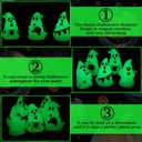 80 Pcs Halloween Glow in Dark Ghost Luminous Mini Resin Ghost Figurines Bulk to Hide Halloween Miniature Figurines Decorations for Landscape Patio Garden Yard Party Village Crafts