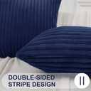 Simmore Decorative Summer Throw Pillow Covers 20x20 Set of 2, Soft Natural Plush Flannel Double-Sided Fluffy Couch Pillow Covers for Sofa Living Room, Navy Blue