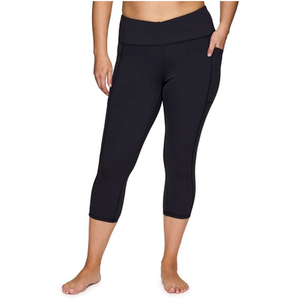Plus Size Legging for Women in Capri Length High Waist Squat Proof Running Yoga Pants with Pockets 3XL