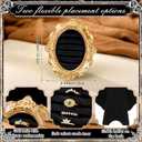 Liliaafar Vintage Ring Holder Oval Black Mat Ring Wedding Display Suede Jewelry Box Stand Frame Earring Tray Anniversary Engagement Baroque Organizer Photograph Prop for Women Birthday Gifts