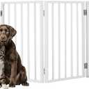 Pet Gate - 4-Panel Indoor Foldable Dog Fence for Stairs, Hallways, or Doorways - 72x24-Inch Wood Freestanding Dog Gates by PETMAKER