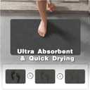 TYUU Bath Mat, Bathroom Rugs Non Slip Washable Thin Absorbent Quick Dry Bath Mat Fits Under Door Bathroom Floor Mat Perfect for Bath, Shower, or Sink 36"x48" Dark Grey