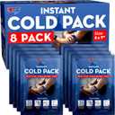 Sport Temp Instant Ice Cold Packs (7x 5) Disposable Ice Packs for Pain Relief, Swelling, Injuries, Toothaches, and Sprains Cold Therapy for Athletes, First Aid, Travel & Outdoor Use (8 Pack)
