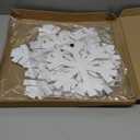 Thyle 6 Pcs Winter Wooden Sign Decoration for Wall Snowflake Shape Sign 3 Sizes Snowflake Hanging Plaques Rustic Wood Wall Holiday Decor for Bedroom Living Room(White)