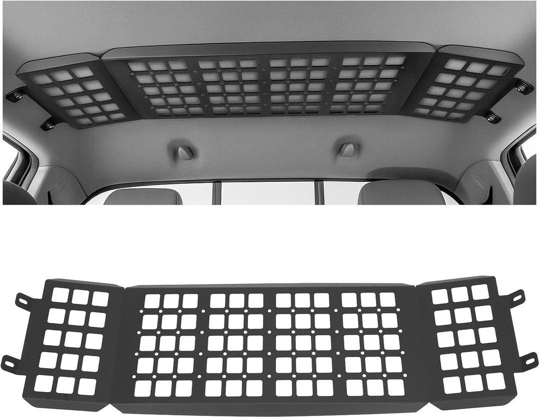 Molle Panel Roof Rack Top Storage Rack Compatible with 2005-2015 2nd Gen Toyota Tacoma Double Cab 4-Door Interior Storage Shelf Organizer Steel