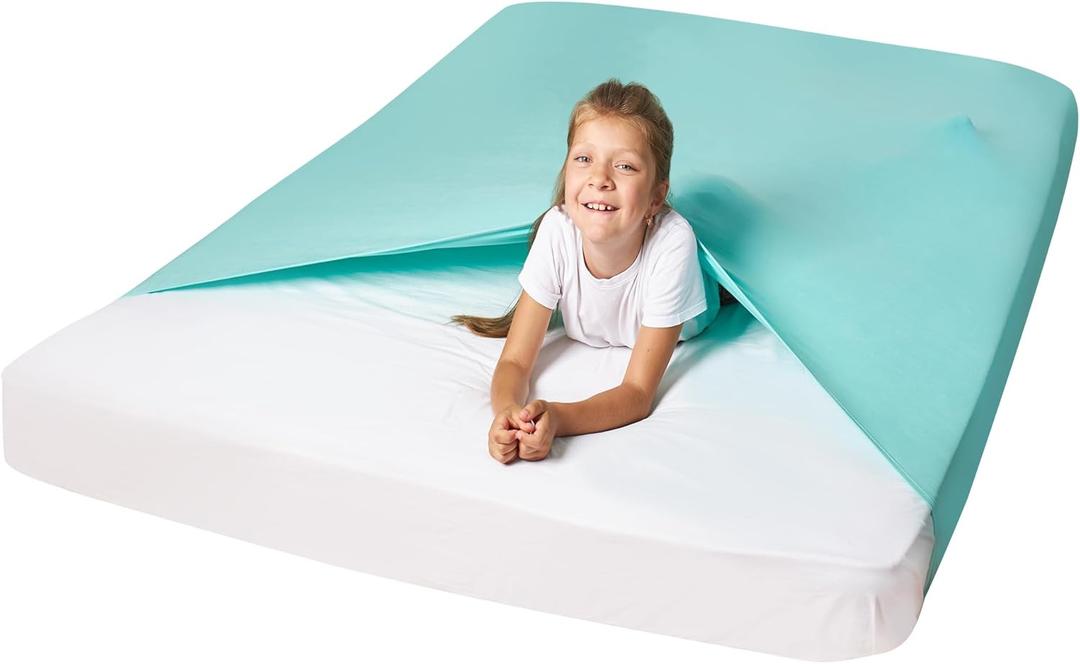 Sensory Sheet | Sensory Blanket for Kids | Compression Sheet | Sensory Compression Blanket | Sensory Blanket | Sensory Sheet Bed (Twin, Aquamarine)