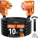 Extension Cord 30 Amp RV & Dryer 10 FT: NEMA 14-30P to 14-30R UL Listed 4 Prong 125V 250V Heavy Duty with Grip Handle Cord Organizer STW RV Power Cord