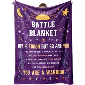 SteadStyle Get Well Gifts Blanket for Her Him, Cancer Care Gifts for Women Men, Cancer Fighter Inspirational Quote Chemo Patient Gift - Meaningful Caring Message 50''x 60''