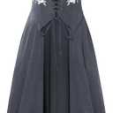 Scarlet Darkness Renaissance Hood Dress for Women Medieval Costume Underbust Pirate Dresses with Pockets (Large, Slate Gray)