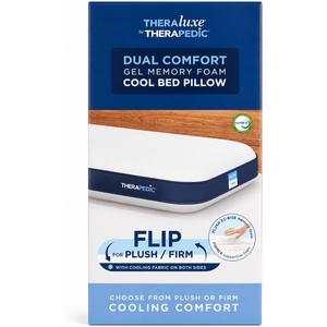 Theralux by Therapedic Dual Comfort Gel Memory Foam Pillow, Cooling Bed Pillow, Pressure Relief, Soft & Firm Support Support for All Sleep Positions Dual Size Queen - (1 Pack)