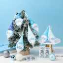 Peryiter 10 Set Winter Snowfalke Gnomes Hanging Ornaments Gifts Plush Beard Doll Blue and White Christmas Appreciation Gifts for Coworker Employees Staffs or Christmas Tree Home Office Decor