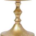 Hosley Iron Pillar Candle Holder Table Centrepiece Perfect for Home Decor, Wedding, Parties, Living Room Gold, 5 Inch High Gold