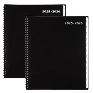 Monthly Planner 2025-2026 - 18-Month Planner，July 2025 - December 2026, Monthly Calendar with Tabs & Pocket & Label, Contacts and Passwords, 9" x 11", Thick Paper, 2 Packs, Set of 2