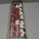 LeZakaa Christmas Red Wrapping Paper Roll - Mini Roll - Mushroom Printing, Flower Metallic Foil, Red Backing Plaid Collections for Christmas Holiday Party - 17 x 120 inches - 3 Rolls (42.5 sq.ft.ttl.)