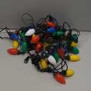 C9 Bulb Christmas String Lights - 50 LED 39Ft Vintage Multicolor String Lights with Timing Function, Extendable, 8 Modes Lighting for Outside Eave Roofline Garland Christmas Tree Decorations