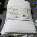 Le fil blanc Bath Towel Set_White Towel For Bathroom, Luxury Hotel &Spa Quality, 100% Cotton .Includes 2 Large Bath Towels, 2 Hand Towels and 2 Washcloths.Super Soft, Absorbent & Decorative (White/Green Aqua)