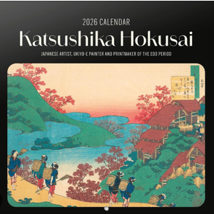 Japanese Art Hokusai Wall Calendar 2026 12" X 12" FSC® Plastic Free - Starts Wee