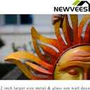 Large Size 32Inch Metal Sun Outdoor Wall Art Decor Large, Hanging for Indoor Outdoor Patio Garden Fence Deck Yard Pool Wall Sculpture Decoration for Living Room Bedroom