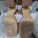 JOY IN LOVE Women's Chunky Platform High Heels Ankle Strap Block Heel Sandals (10, Gold Matte)