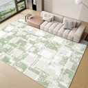 GEMBED Modern Area Rug - Geometric Rug for Bedroom Living Room, Machine Washable Rug Soft Non Slip Non Shedding, Checkered Rugs for Teen Dorm Home Decor Aesthetic, Nursery, Playroom, Green, 8'x10'