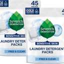 Seventh Generation Laundry Detergent Packs, Free & Clear, 90 Loads (2 pouches, 45 Ct EA)