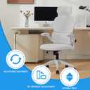 Vigosit Ergonomic Mesh Office Chair, 400 lbs Capacity, High Back Desk Chair with Adjustable Lumbar Support, 3D Headrest, Flip-Up Armrests, and PU Wheels for Long Workdays and Home Office (White)