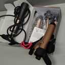 Lopeie 5 in 1 Curling Iron with Thermal Brush and 4 Interchangeable Ceramic Barrels(1/2 to 1 1/2 inch), Curling Wand Set with Flat Iron, Fast Heating, Dual Voltage Hair Curler, Gifts for Women (Rose Gold)