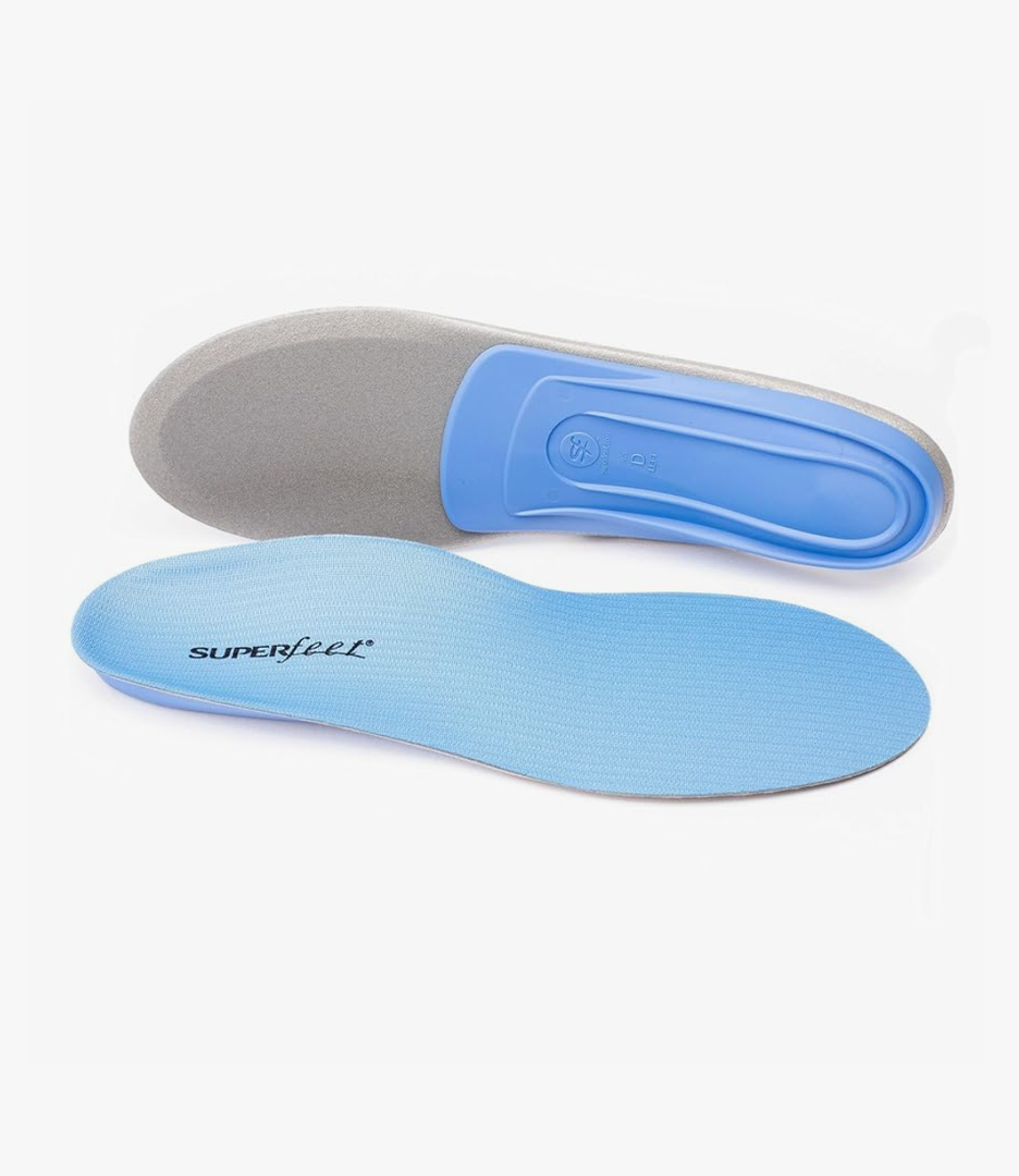 Superfeet All-Purpose Support Medium Arch Insoles (Blue) - Trim-To-Fit Orthotic Shoe Inserts - Professional Grade, Men 2.5-5, Women 4.5-6
