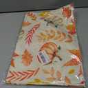 ACZHHZC Pumpkin Fall Table Runner, Maple Leaf Autumn Thanksgiving Kitchen Dining Table Decorations for Home Party Decor (White Orange 3, 13x72 Inches)