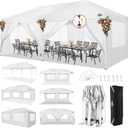 COBIZI Canopy 10x20 Pop Up Canopy with 6 Sidewalls, Waterproof Canopy Outdoor Event Shelter UPF 50+ Gazebo Portable Tents for Parties Beach Camping Wedding Commercial Instant Easy up Canopy 10x20,White