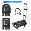 Folding Hand Truck,500lbs Foldable Moving Dolly Cart,Luggage Cart with 5 Wheels & Brakes,Portable Hand Cart Collapsible Dolly with Adjustable Handle & 2 Ropes for Travel Shopping Airport Office (5 Wheels-s)