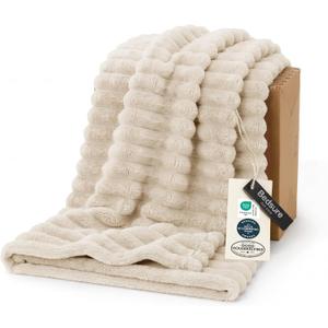 Bedsure Soft Twin Blanket for Bed Decor Gifts Khaki 60"x80"