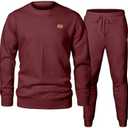 JMIERR Men's 2 Piece Outfits Knit Jacquard Pullover Sweatshirt Tracksuit & Joggers Sweatpants Sweatsuit Sets with Pockets, M