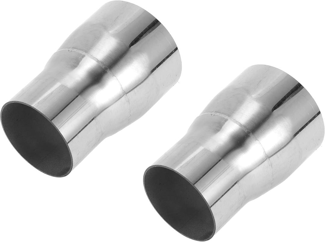 Motoforti 2.25" OD to 2.75" OD Mandrel Exhaust Pipe Adapter Concentric Reducer Car Exhaust Pipe Tubing Piping Adapter 4inch/100mm Length T304 Stainless Steel Silver Tone 2 Pcs