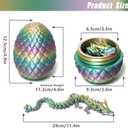 Dragon Egg 3D Printed Dragon Egg Articulated Crystal with Fidget Toy Executive Desk Toys Adults Fidget Toys (12'')