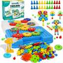 Gears Toys for Kids Ages 4-8, STEM Educational Construction Toys, Building Toy Set for Boys and Girls, Engineering Building Blocks Creative Learning Toy Set