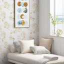 Safiyya 118"x17.3" Peel and Stick Wallpaper Gold and White Contact Paper Rose Floral Wallpaper Self Adhesive Removable Wallpaper for Bedroom Covering Vinyl Rolls