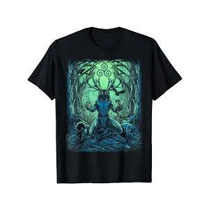 Traditional Pagan Celtic Greenman T-Shirt, L