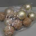 Syhood 12 Pieces Glitter Christmas Ball Ornaments Rhinestone Sequin Christmas Decorations Hanging Plastic Balls for Xmas Trees Wedding Party Holiday Decorations(3.15 Inch,Champagne Gold)