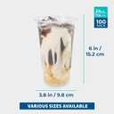 Freshware Clear Plastic Cups [100 Pack - 24 oz] Disposable Cups for Iced Coffee, Smoothie, Milkshake, Cold Drinks