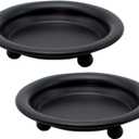 2 Pack Black Decorative Iron Plate Candle Holder 4.33'' Candle Stand Metal Saucer Style Decorative Iron Plate for Pillar/Scented/Flameless/Ball Candles Wax Candles, Incense Cones Spa Weddings (Black)