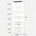 HOMISSUE Bookshelf, 7-Tier Bookshelf, Rustic Wood Metal Bookshelves and Bookcases, Freestanding Open Bookshelf, Industrial Tall Bookcase for Home Office, Living Room and Bedroom, White