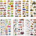24 Sheets(400+) Car 3D Puffy Stickers for Toddlers Kids, Bulk Preschool Sticker Sheets for Reward, Craft, Scrapbooking