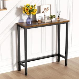 GRLEAF 29.5" Narrow Console Table, Small Entryway Table, Thin Hallway Table Skinny Sofa Side Display Table for Entrance, Bedroom, Living Room, Foyer, Corridor, Office - Rustic Brown (9.5" Deep)