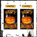 Halloween Ghost Pumpkin Garden Flag, 12X18 Inches Halloween Trick or Treat Yard Outside Home Decoration, Funny Outdoor Small Decor Double Sided