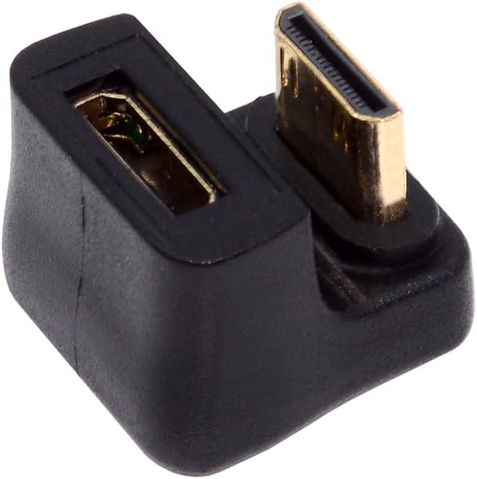 cablecc Mini HDMI 1.4 Down Opposite U 360 Degree Shape Back Angled Male to Mini Female Extension Adapter Converter