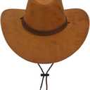 Adult Western Suede Hat Cowboy Outdoorsman Hat Travelling Summer Cap (Brown)