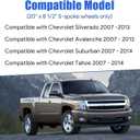 9595152 Polished Aluminum Cover Wheel Hub Center Cap Hubcap Cover Hub Cap Compatible with Chevrolet Silverado Avalanche Suburban Tahoe 2007-2014 Replace # 9595152 (20" 5-Spoke Wheels Only)