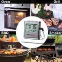 ThermoPro TP16 Large LCD Digital Cooking Food Meat Thermometer for Smoker Oven Kitchen BBQ Grill Thermometer Clock Timer with Stainless Steel Temperature Probe (Light Silver)